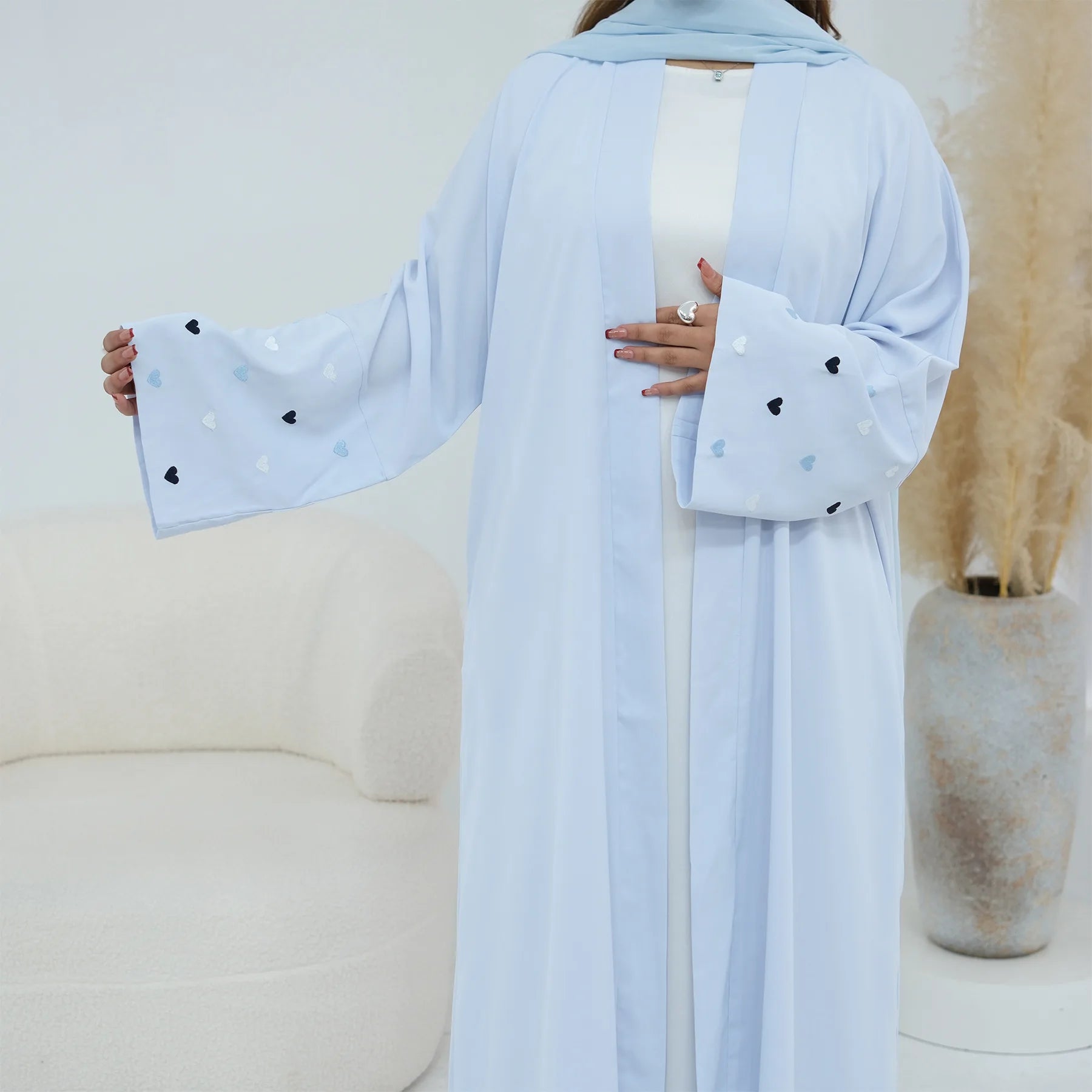 Abaya Cardigan "Cœur d'Orient" - Ciel d'Opale