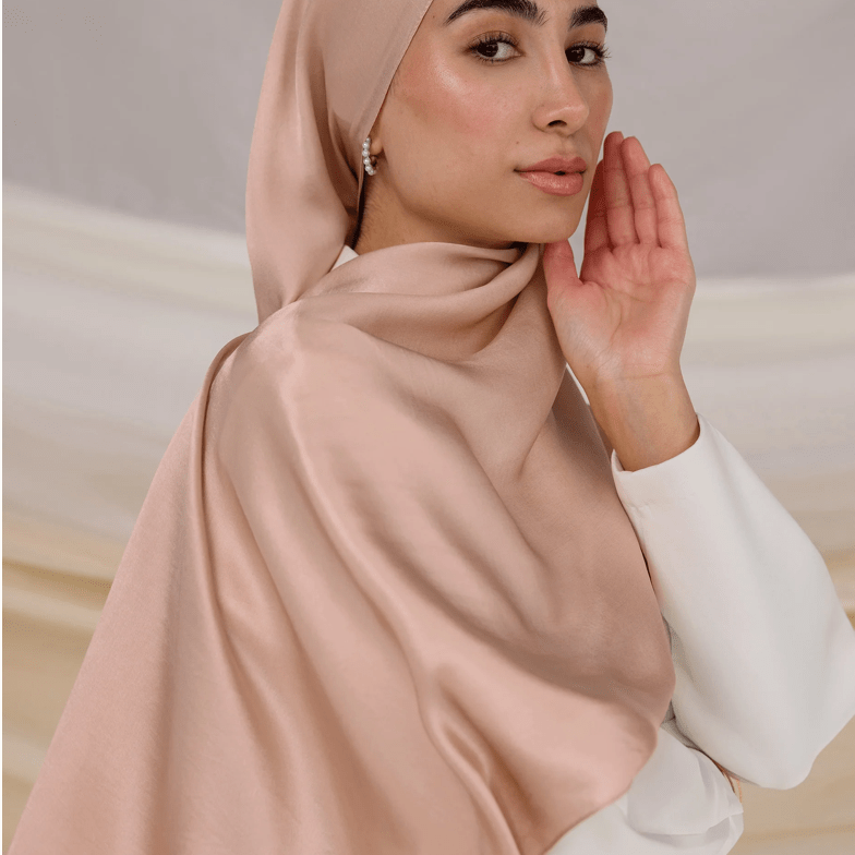 Hijab Satin - Or Nacré