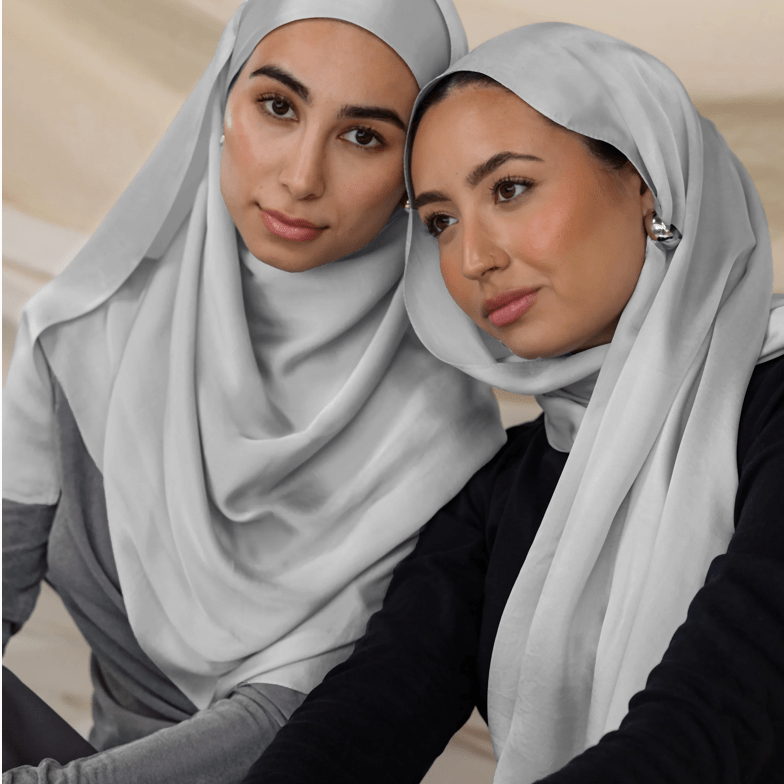 Hijab Satin - Givre d'Argent