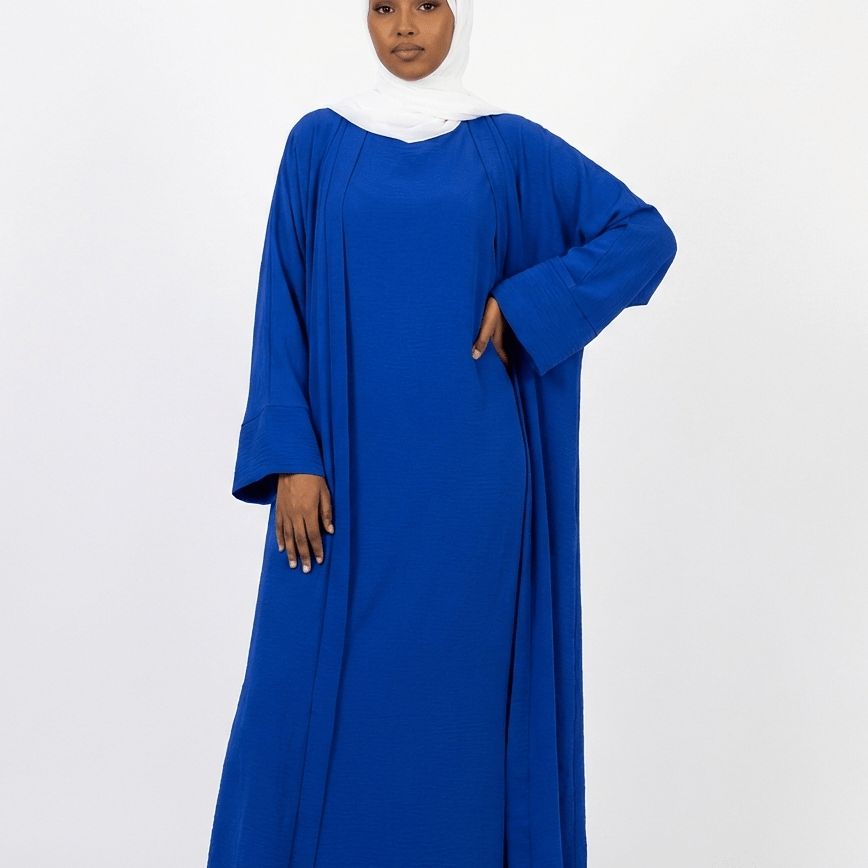 L'Ensemble Signature : Le Duo Abaya & Robe Fourreau - Édition Céleste